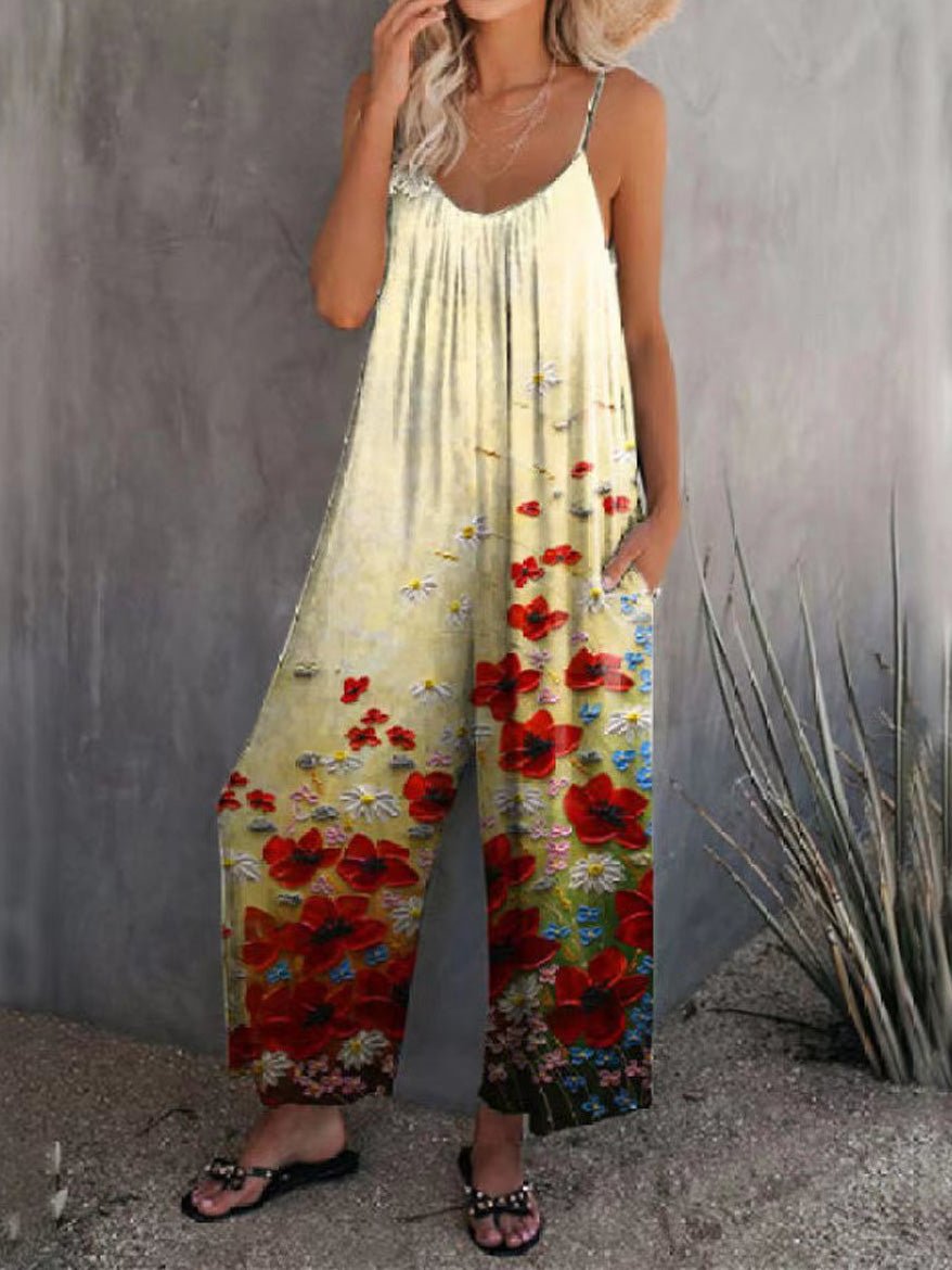 Women's Jumpsuits Casual Multicolor Print Pocket Jumpsuit - Jumpsuits - Instastyled | Online Fashion Free Shipping Clothing, Dresses, Tops, Shoes - 25/02/2022 - 30-40 - Bottoms