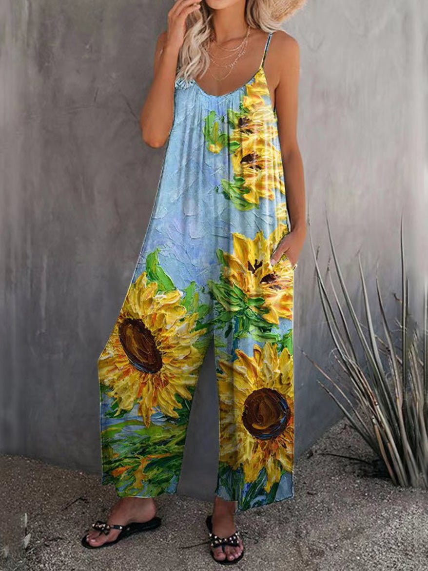 Women's Jumpsuits Casual Multicolor Print Pocket Jumpsuit - Jumpsuits - Instastyled | Online Fashion Free Shipping Clothing, Dresses, Tops, Shoes - 25/02/2022 - 30-40 - Bottoms