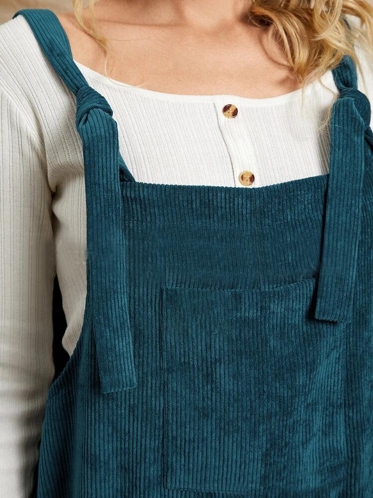 Women's Jumpsuits Casual Solid Corduroy Pocket Suspenders Jumpsuit - Jumpsuits & Rompers - INS | Online Fashion Free Shipping Clothing, Dresses, Tops, Shoes - 20-30 - 26/10/2021 - Bottoms