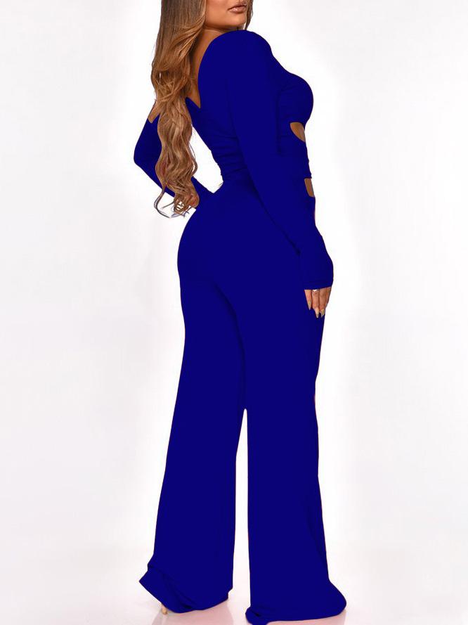 Women's Jumpsuits Long Sleeve Cut-Waist Skinny Jumpsuit - Jumpsuits & Rompers - INS | Online Fashion Free Shipping Clothing, Dresses, Tops, Shoes - 02/09/2021 - 30-40 - Bottom