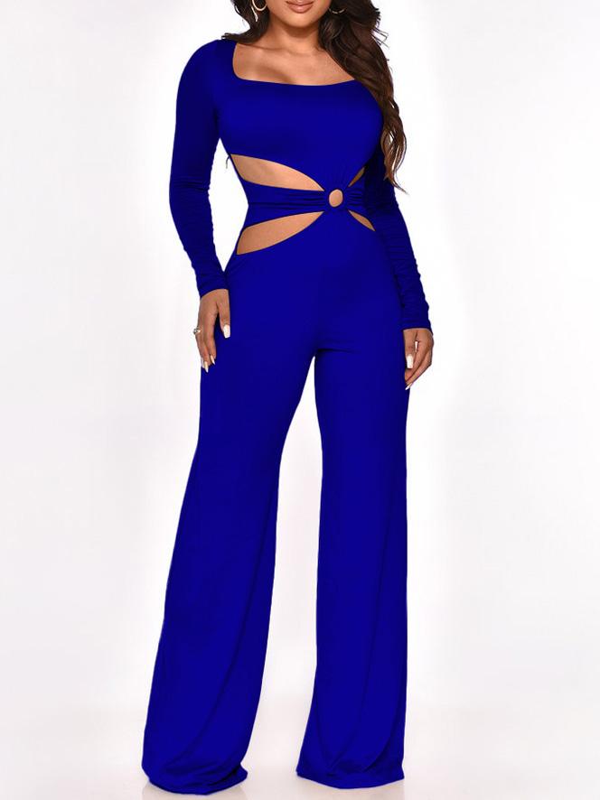 Women's Jumpsuits Long Sleeve Cut-Waist Skinny Jumpsuit - Jumpsuits & Rompers - INS | Online Fashion Free Shipping Clothing, Dresses, Tops, Shoes - 02/09/2021 - 30-40 - Bottom