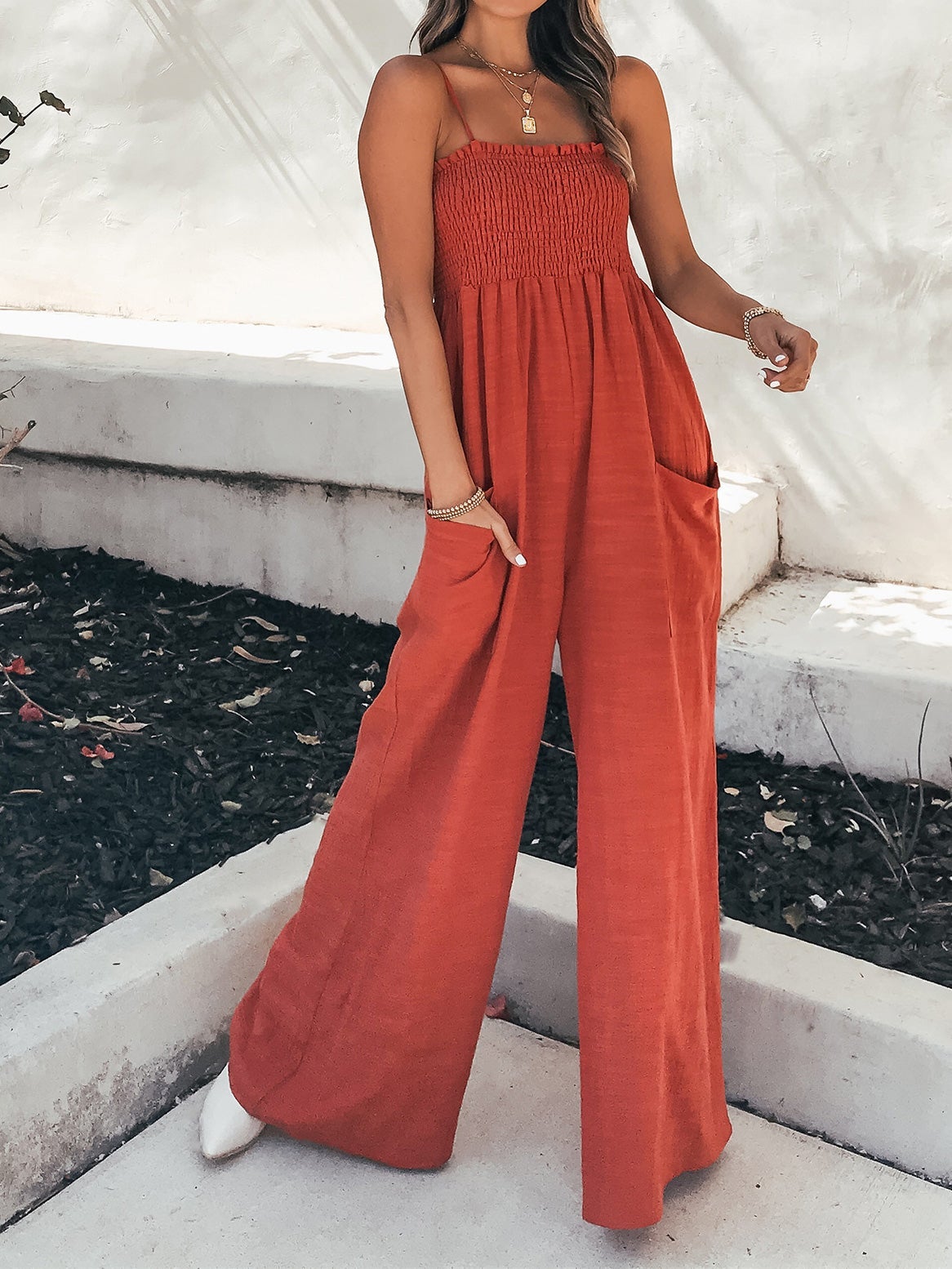 Women's Jumpsuits Loose Sling Pocket Wide-Leg Jumpsuit - Jumpsuits & Rompers - Instastyled | Online Fashion Free Shipping Clothing, Dresses, Tops, Shoes - 18/01/2022 - 30-40 - Bottoms