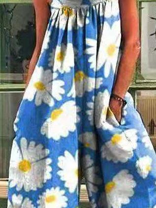 Women's Jumpsuits Vintage Print Loose Suspenders Wide-Leg Jumpsuit - Jumpsuits & Rompers - INS | Online Fashion Free Shipping Clothing, Dresses, Tops, Shoes - 11/08/2021 - 20-30 - Bottom