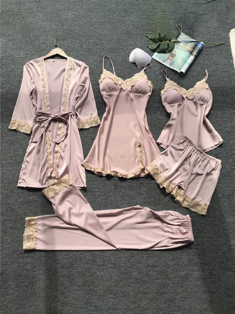 Women's Pajamas 5 Piece Chest Pad Nightgown Home Pajamas - Pajamas - INS | Online Fashion Free Shipping Clothing, Dresses, Tops, Shoes - 18/08/2021 - Bottom - color-blue