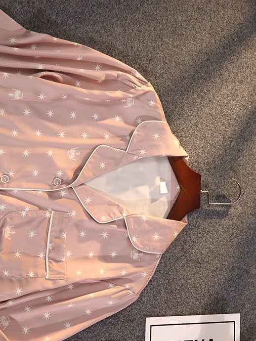 Women's Pajamas Acetate Silk Lace Printed Long Sleeve Trousers Homewear - Pajamas - Instastyled | Online Fashion Free Shipping Clothing, Dresses, Tops, Shoes - 17/12/2021 - Bottoms - color-black