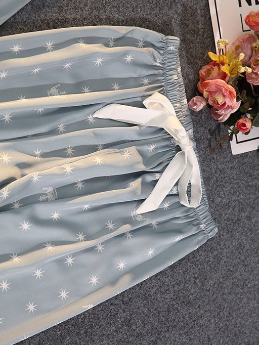 Women's Pajamas Acetate Silk Lace Printed Long Sleeve Trousers Homewear - Pajamas - Instastyled | Online Fashion Free Shipping Clothing, Dresses, Tops, Shoes - 17/12/2021 - Bottoms - color-black