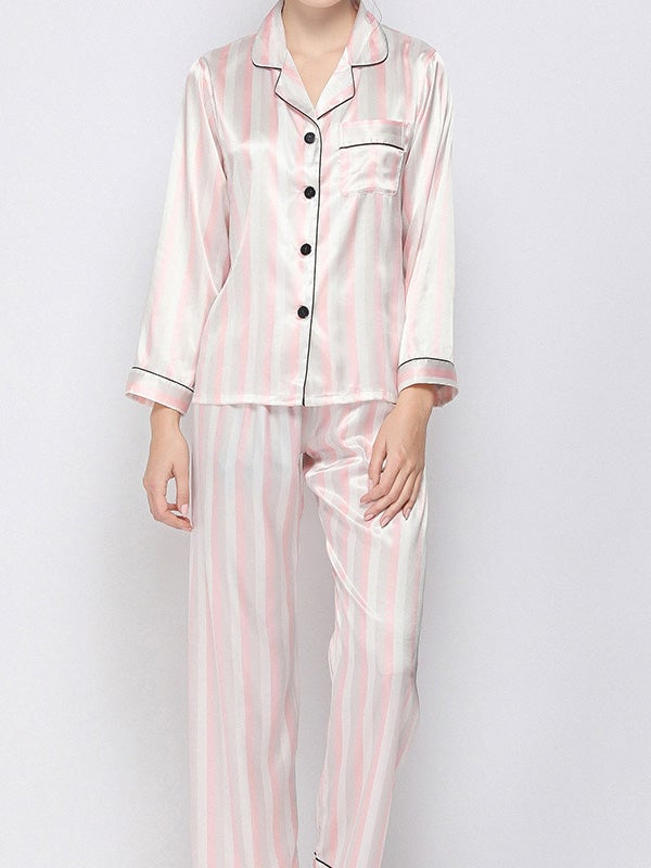 Women's Pajamas Acetate Silk Long Sleeve Trousers Home Pajamas - Pajamas - Instastyled | Online Fashion Free Shipping Clothing, Dresses, Tops, Shoes - 17/12/2021 - Bottoms - color-black