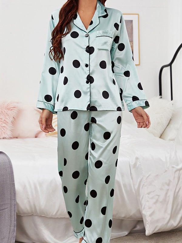 Women's Pajamas Acetate Silk Long Sleeve Trousers Home Pajamas - Pajamas - Instastyled | Online Fashion Free Shipping Clothing, Dresses, Tops, Shoes - 17/12/2021 - Bottoms - color-black