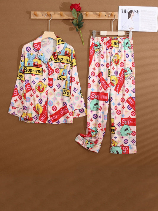 Women's Pajamas Fashion Printed Long Sleeve Trousers Home Service - Pajamas - Instastyled | Online Fashion Free Shipping Clothing, Dresses, Tops, Shoes - 17/12/2021 - Bottoms - color-black