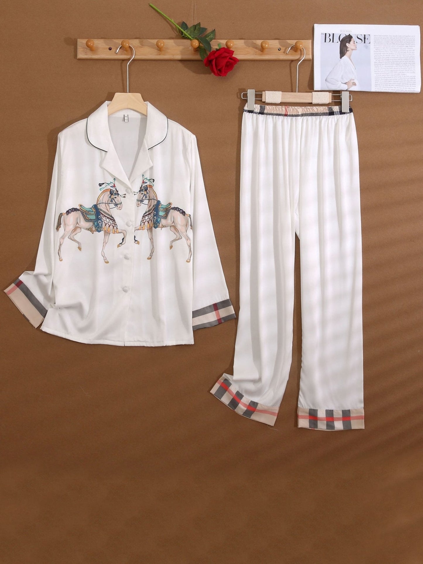 Women's Pajamas Fashion Printed Long Sleeve Trousers Home Service - Pajamas - Instastyled | Online Fashion Free Shipping Clothing, Dresses, Tops, Shoes - 17/12/2021 - Bottoms - color-black