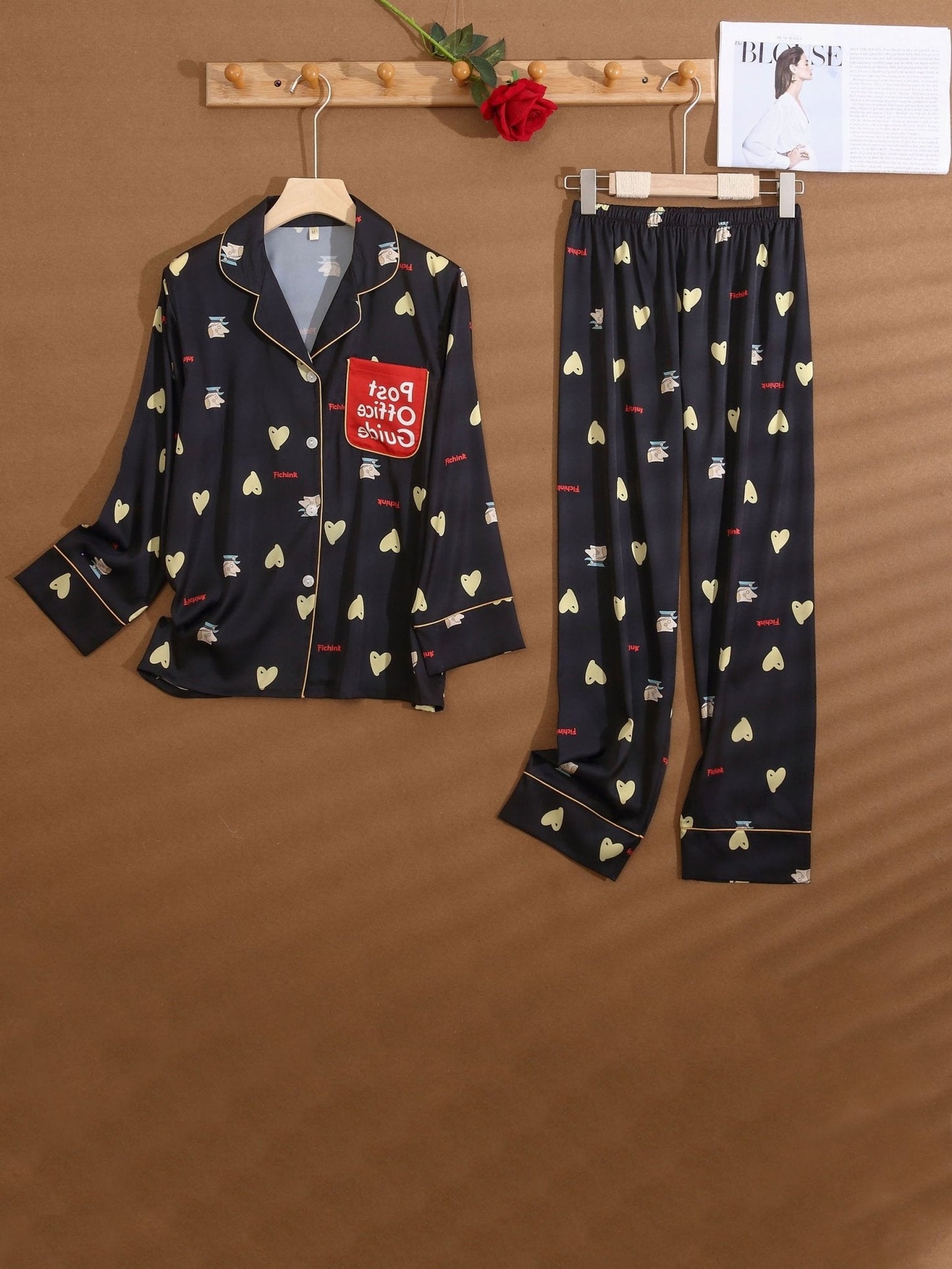 Women's Pajamas Fashion Printed Long Sleeve Trousers Home Service - Pajamas - Instastyled | Online Fashion Free Shipping Clothing, Dresses, Tops, Shoes - 17/12/2021 - Bottoms - color-black