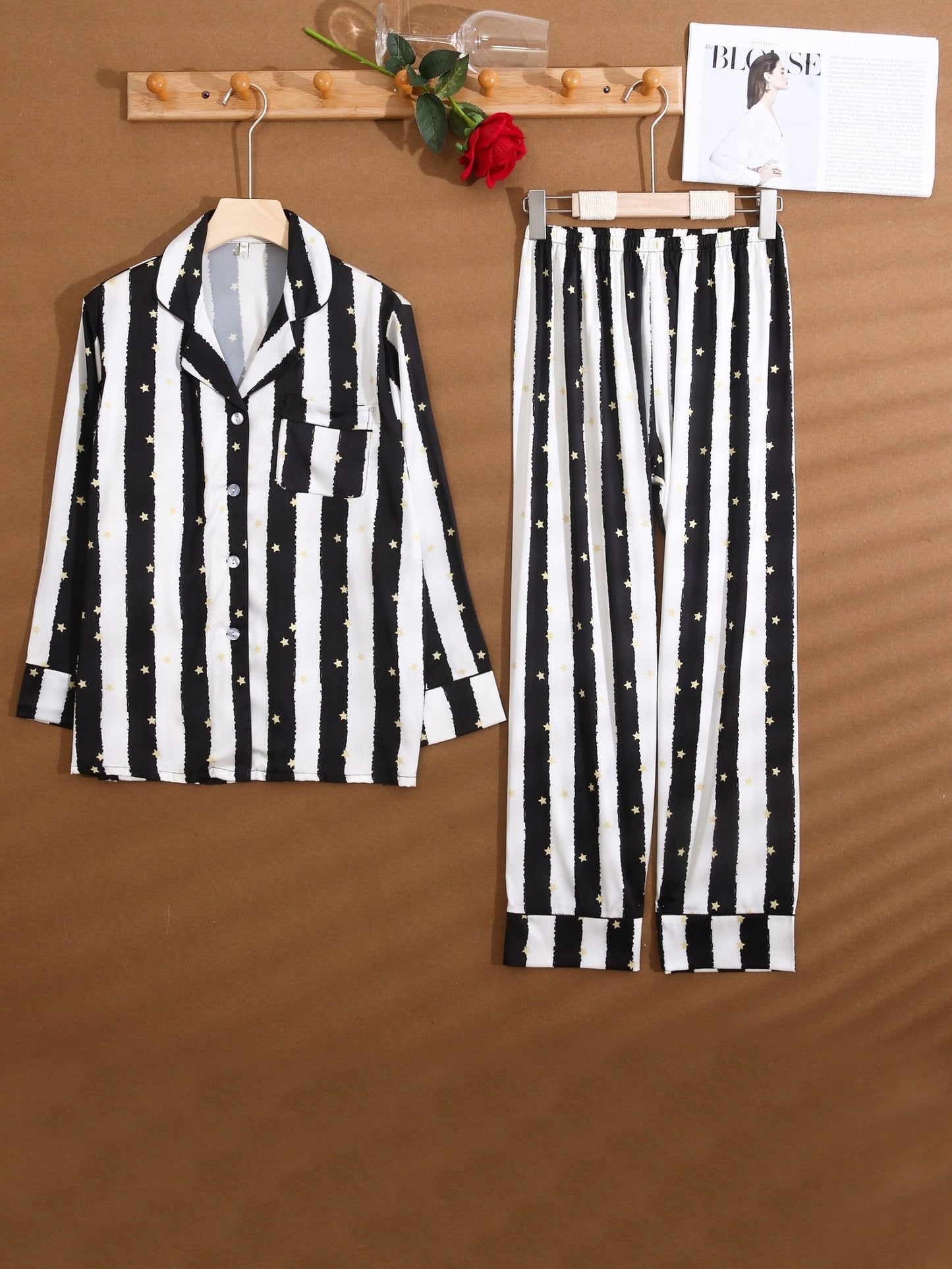 Women's Pajamas Fashion Printed Long Sleeve Trousers Home Service - Pajamas - Instastyled | Online Fashion Free Shipping Clothing, Dresses, Tops, Shoes - 17/12/2021 - Bottoms - color-black