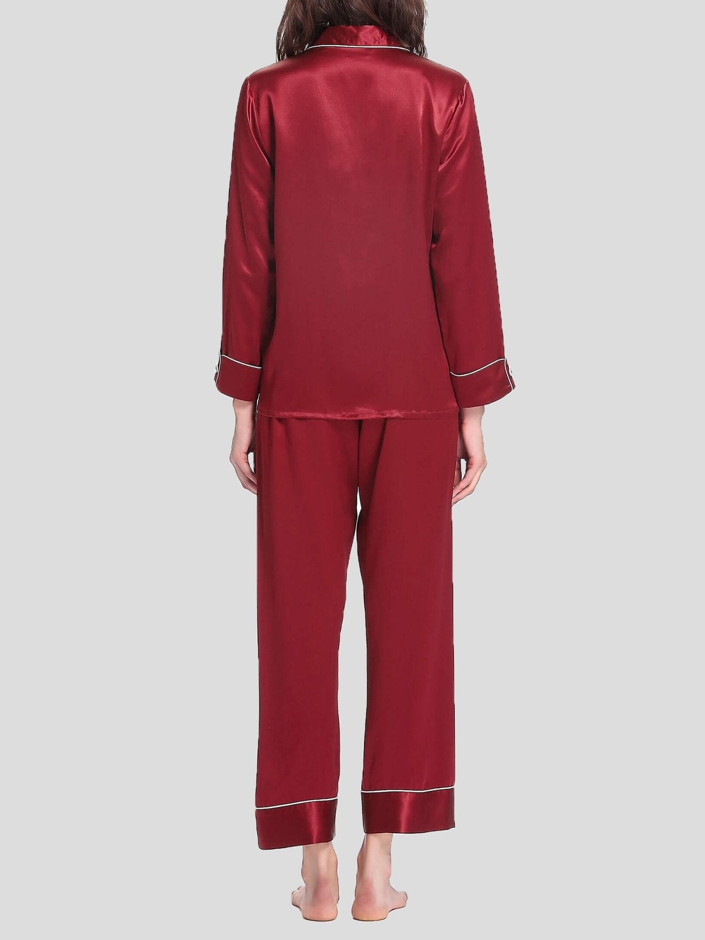 Women's Pajamas Long Sleeve Trousers Acetate Silk Pajamas Set - Pajamas - Instastyled | Online Fashion Free Shipping Clothing, Dresses, Tops, Shoes - 18/12/2021 - Bottoms - Color_Blue