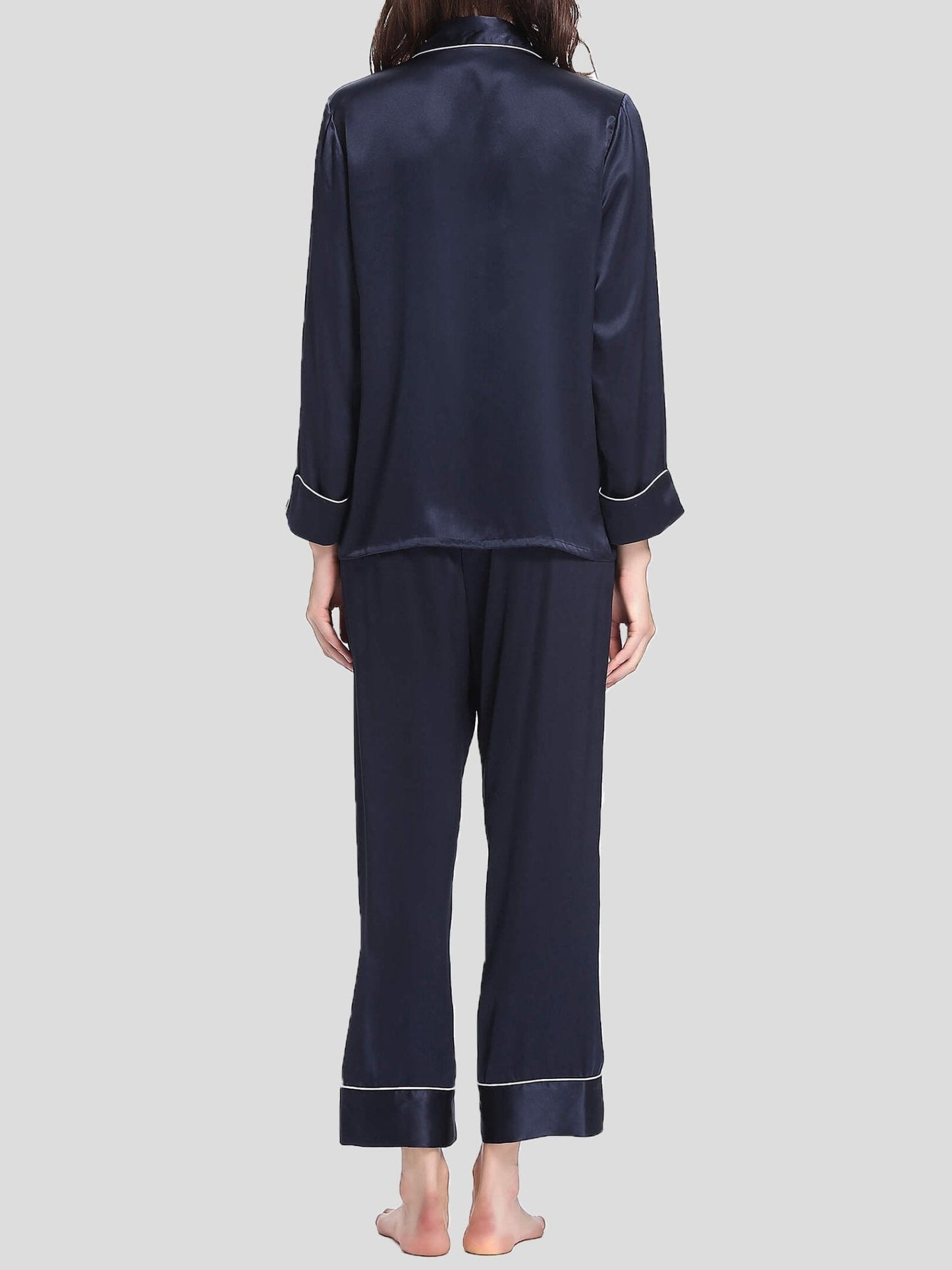 Women's Pajamas Long Sleeve Trousers Acetate Silk Pajamas Set - Pajamas - Instastyled | Online Fashion Free Shipping Clothing, Dresses, Tops, Shoes - 18/12/2021 - Bottoms - Color_Blue