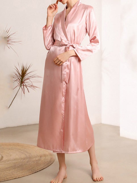 Women's Pajamas Trim And Full Length Acetate Silk Nightgown - Pajamas - Instastyled | Online Fashion Free Shipping Clothing, Dresses, Tops, Shoes - 18/12/2021 - Bottoms - Color_Blue