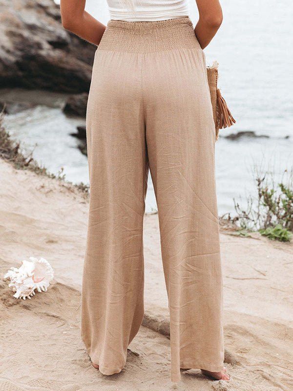 Women's Pants Solid Casual High Waist Wide Leg Pants - Pants - Instastyled | Online Fashion Free Shipping Clothing, Dresses, Tops, Shoes - 25/02/2022 - 30-40 - Bottoms