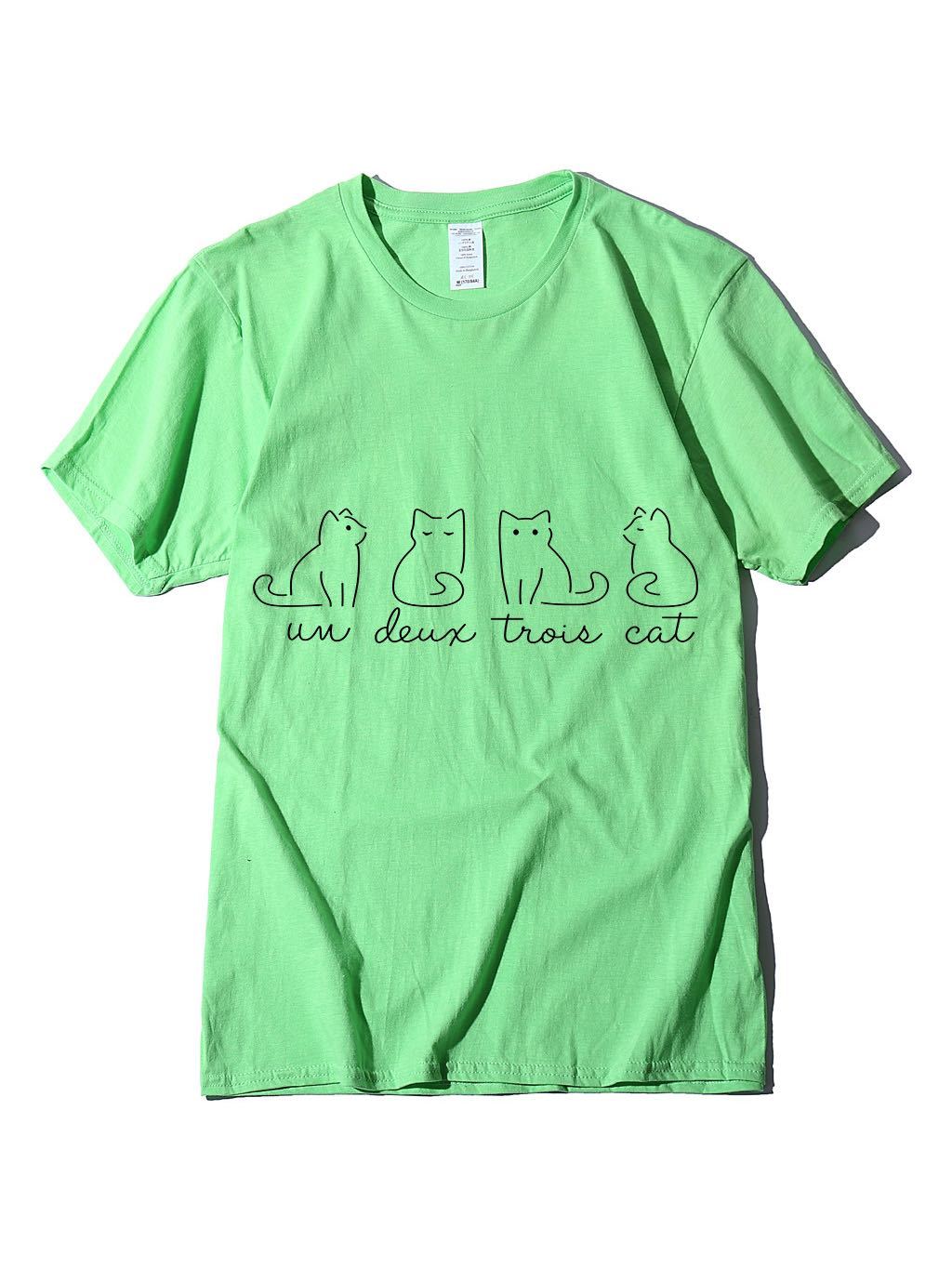 Women's Pure Color Cat Print Casual Oversize T-Shirt - INS | Online Fashion Free Shipping Clothing, Dresses, Tops, Shoes - GMC-All Under $10 - GMC-All Under $15 -