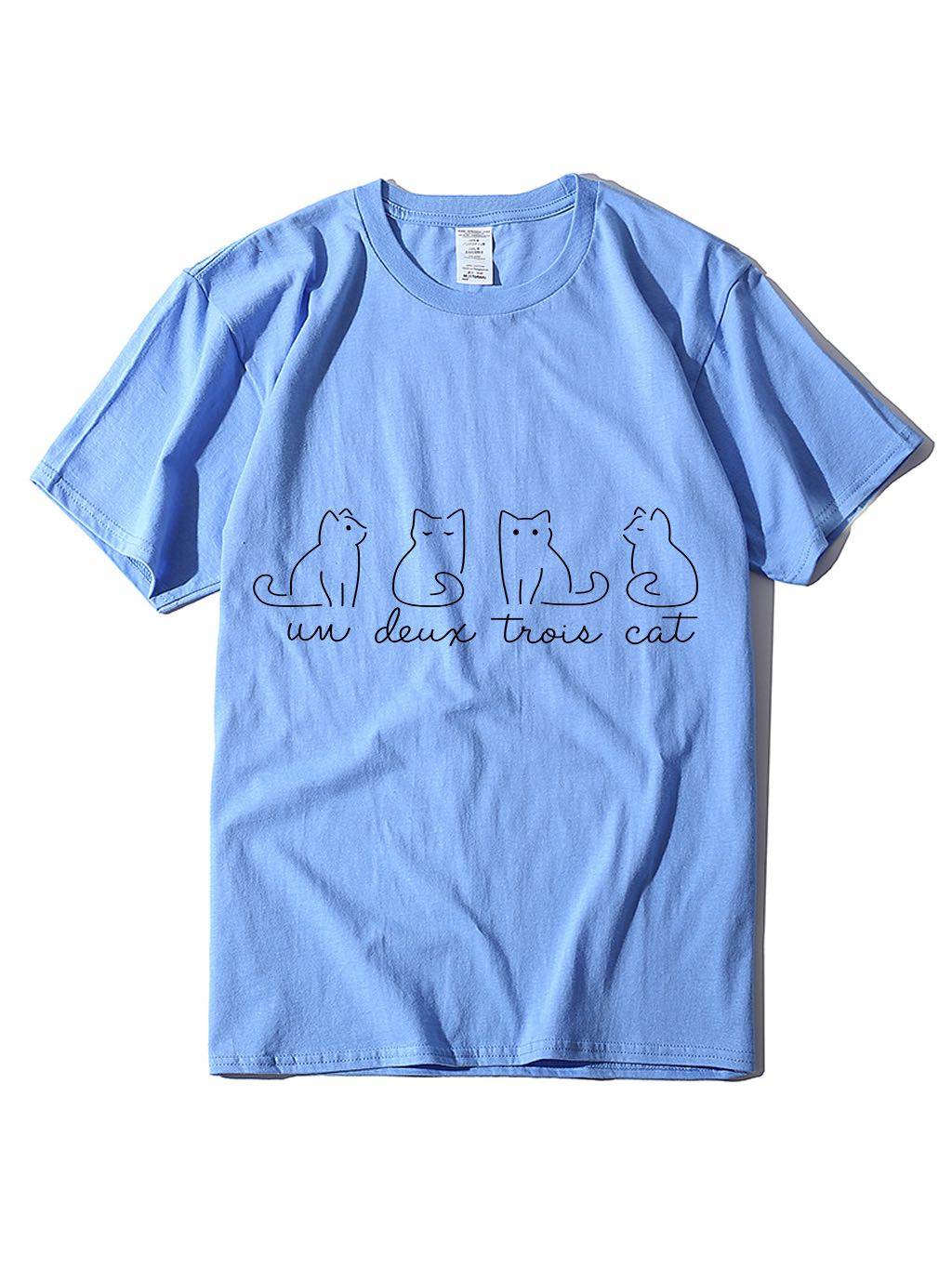 Women's Pure Color Cat Print Casual Oversize T-Shirt - INS | Online Fashion Free Shipping Clothing, Dresses, Tops, Shoes - GMC-All Under $10 - GMC-All Under $15 -