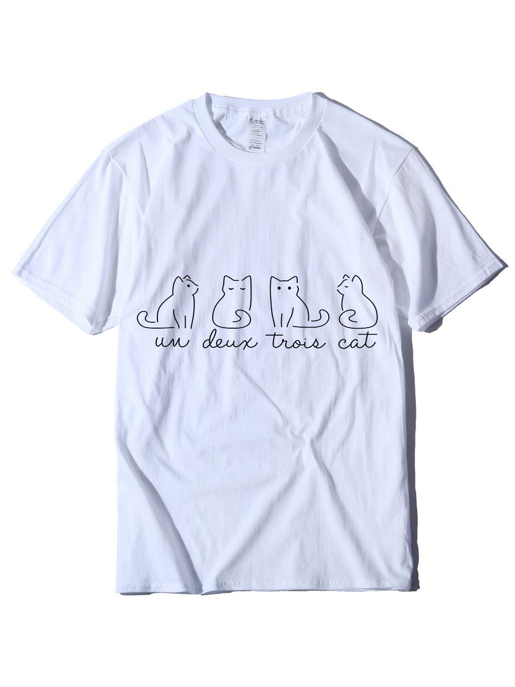 Women's Pure Color Cat Print Casual Oversize T-Shirt - INS | Online Fashion Free Shipping Clothing, Dresses, Tops, Shoes - GMC-All Under $10 - GMC-All Under $15 -