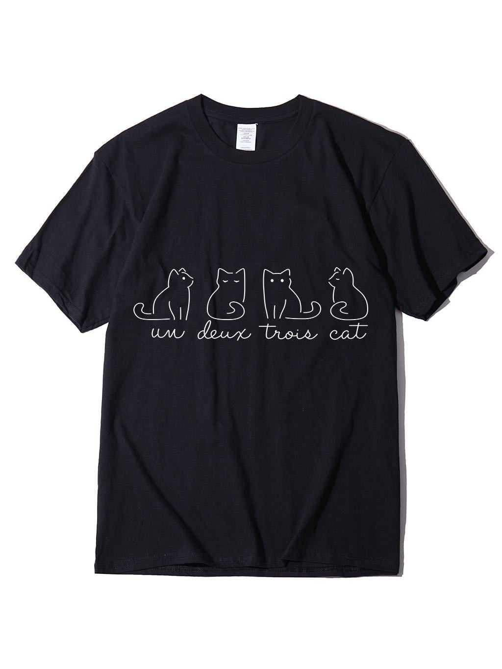 Women's Pure Color Cat Print Casual Oversize T-Shirt - INS | Online Fashion Free Shipping Clothing, Dresses, Tops, Shoes - GMC-All Under $10 - GMC-All Under $15 -