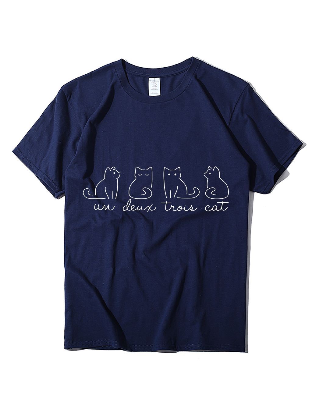 Women's Pure Color Cat Print Casual Oversize T-Shirt - INS | Online Fashion Free Shipping Clothing, Dresses, Tops, Shoes - GMC-All Under $10 - GMC-All Under $15 -