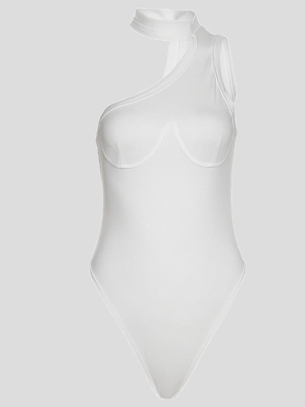 Women's Rompers Sloping Shoulder Halter Bare Back Bodysuit - Jumpsuits & Rompers - Instastyled | Online Fashion Free Shipping Clothing, Dresses, Tops, Shoes - 11/02/2022 - 20-30 - Bottoms