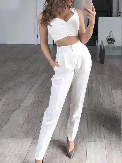 Women's Sets Long Sleeve Small Suit Loose Solid Three-Piece Suit - Sets - INS | Online Fashion Free Shipping Clothing, Dresses, Tops, Shoes - 23/09/2021 - Bottom - color-black