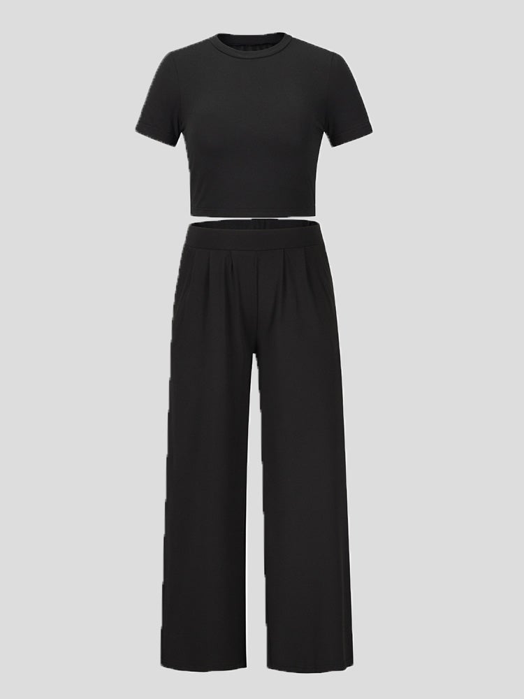 Women's Sets Short Sleeve Trousers Casual Two-Piece Suit - Sets - Instastyled | Online Fashion Free Shipping Clothing, Dresses, Tops, Shoes - 06/01/2022 - 30-40 - Bottoms