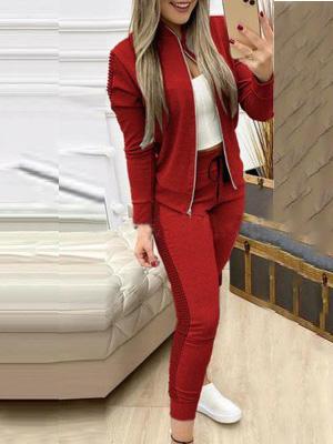 Women's Sets Zip Long Sleeve Jacket & Pants Two Piece Set - Sets - Instastyled | Online Fashion Free Shipping Clothing, Dresses, Tops, Shoes - 15/12/2021 - 40-50 - Bottoms