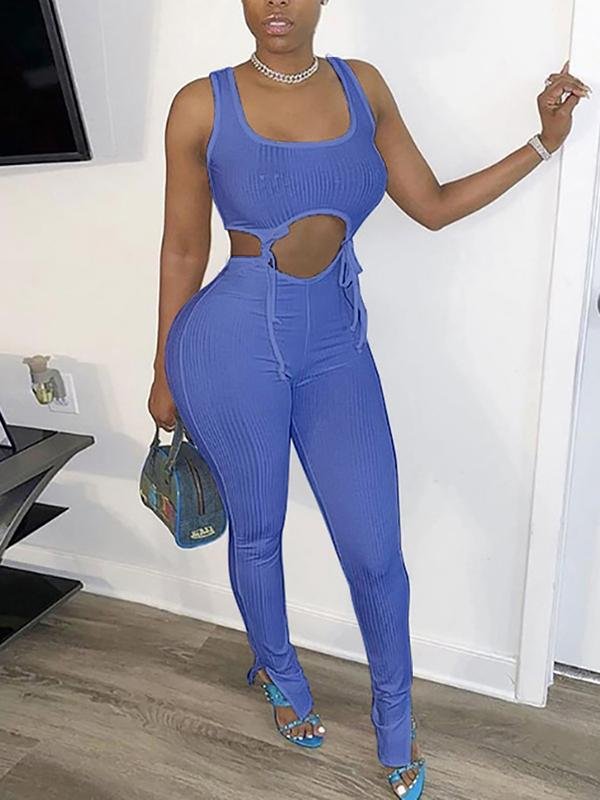 Women's Sleeveless Slim Solid Color Sports Jumpsuit - Jumpsuits & Rompers - INS | Online Fashion Free Shipping Clothing, Dresses, Tops, Shoes - 19/03/2021 - 2XL - 3XL