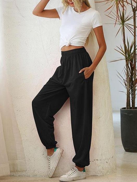 Women's Solid Color Relaxed Fit Jogger Sweatpant - Pants - INS | Online Fashion Free Shipping Clothing, Dresses, Tops, Shoes - 14/05/2021 - 140521 - Color_Army Green