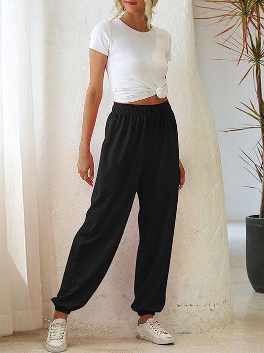 Women's Solid Color Relaxed Fit Jogger Sweatpant - Pants - INS | Online Fashion Free Shipping Clothing, Dresses, Tops, Shoes - 14/05/2021 - 140521 - Color_Army Green