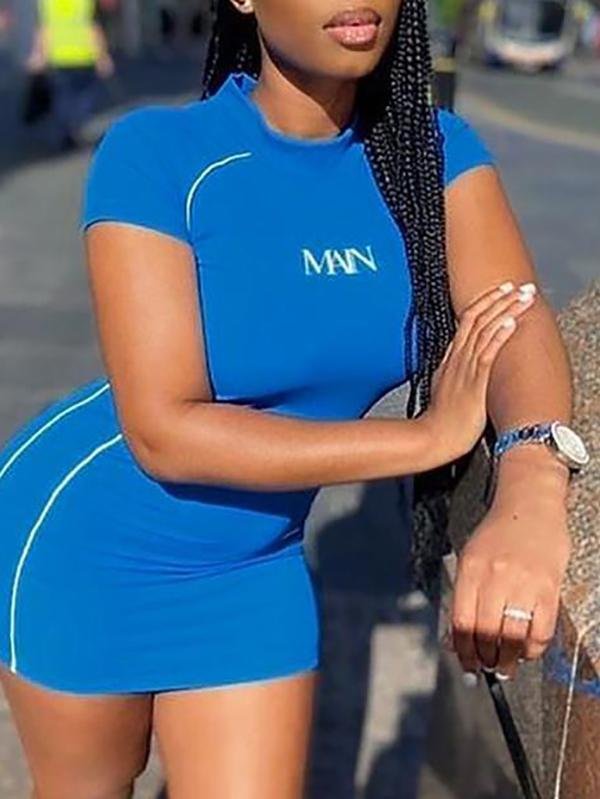 Women's Solid Color Short Sleeve Tank Top Slim Fit Sports Knit Dress - Dresses - INS | Online Fashion Free Shipping Clothing, Dresses, Tops, Shoes - 18/03/2021 - Black - Blue