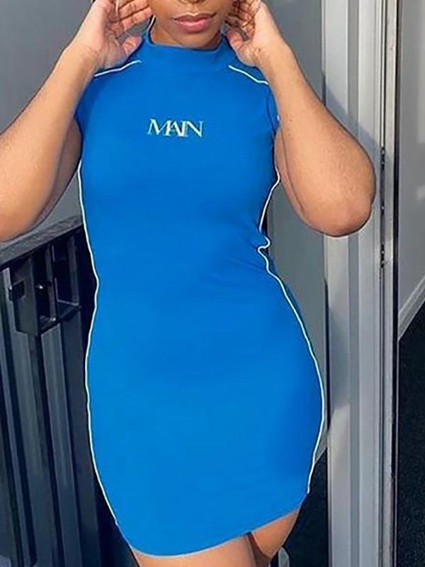 Women's Solid Color Short Sleeve Tank Top Slim Fit Sports Knit Dress - Dresses - INS | Online Fashion Free Shipping Clothing, Dresses, Tops, Shoes - 18/03/2021 - Black - Blue