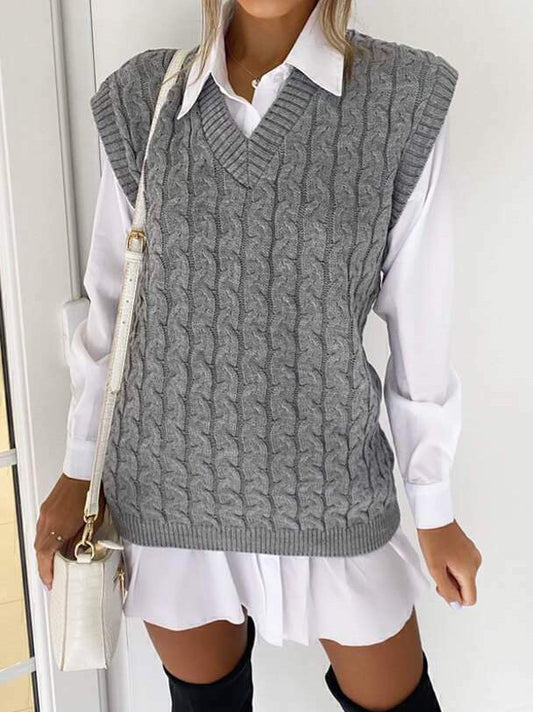 Women's Sweaters Vintage V-Neck Pullover Sleeveless Sweater - Cardigans & Sweaters - Instastyled | Online Fashion Free Shipping Clothing, Dresses, Tops, Shoes - 20-30 - 31/12/2021 - Cardigans & Sweaters