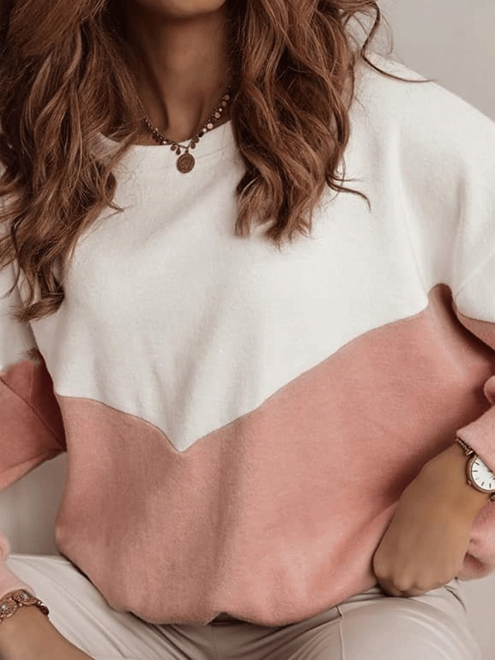 Women's T-Shirts Casual Contrast Color Back Hollow Long Sleeve T-Shirt - T-Shirts - Instastyled | Online Fashion Free Shipping Clothing, Dresses, Tops, Shoes - 21/12/2021 - 30-40 - color-khaki