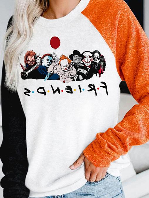 Women's T-Shirts Friends Printed Multicolor Stitching Long Sleeve T-Shirt - T-Shirts - INS | Online Fashion Free Shipping Clothing, Dresses, Tops, Shoes - 09/09/2021 - 10-20 - Category_T-Shirts