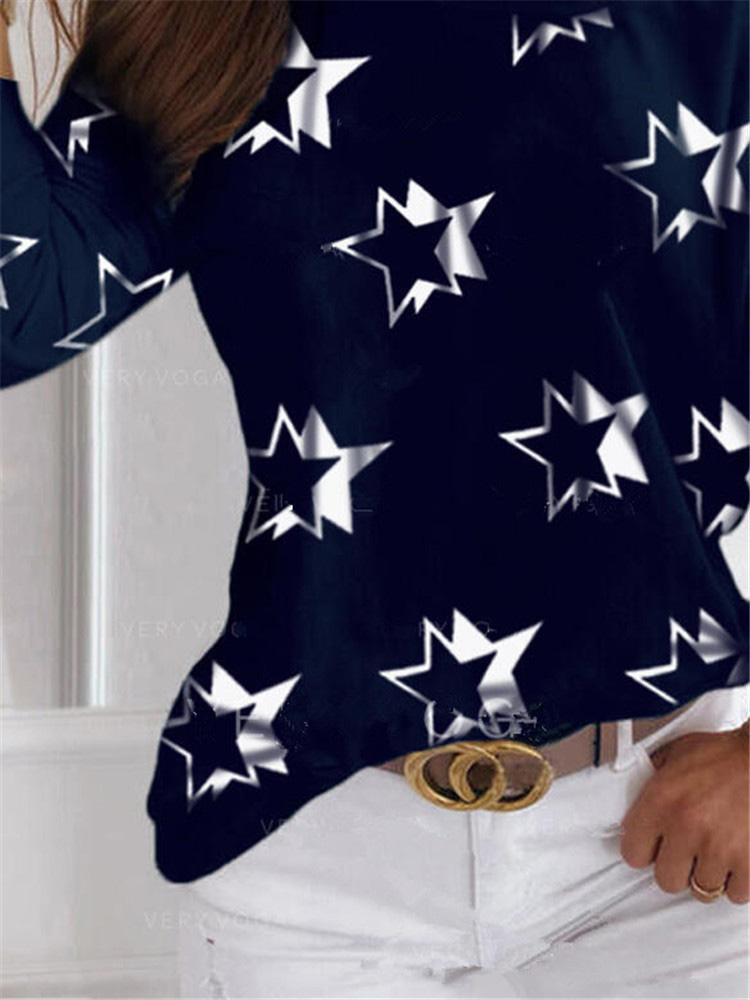 Women's T-Shirts Pentagram Print Halter Long Sleeve Off Shoulder T-Shirt - T-Shirts - INS | Online Fashion Free Shipping Clothing, Dresses, Tops, Shoes - 10-20 - 18/08/2021 - Category_T-Shirts